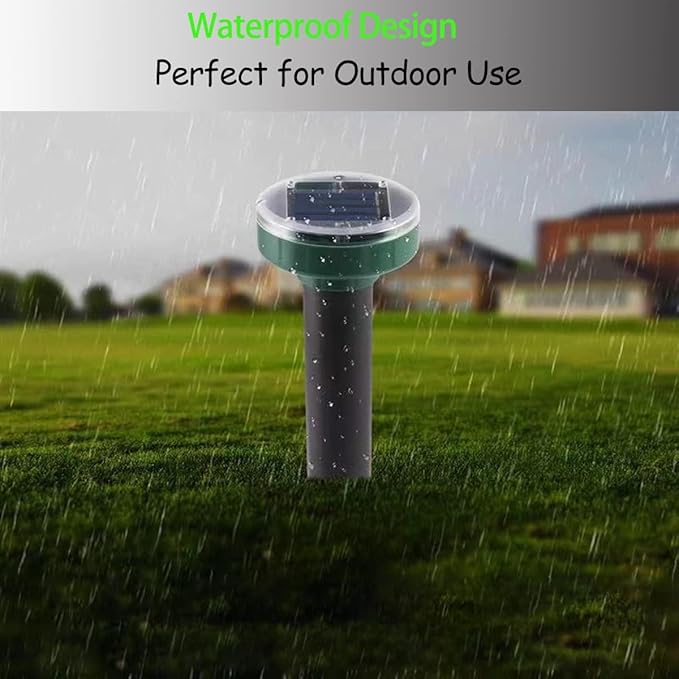 Mole Repellent Solar Powered 10 Pack Snake Repellent Ultrasonic, Groundhog Repeller,Gopher Repeller Sonic Mole Deterrent Spikes, Snake Gopher Mole Vole Repellent Outdoor for Lawn Garden & Yard