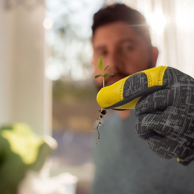 Gardening Gloves for Women and Men, Touchscreen Sheepskin Leather Garden Work Glove for Flex Breathable Yard Working