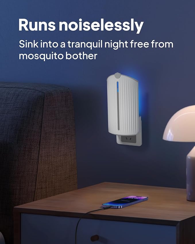 Flying Insect Trap, Fruit Fly Trap Plug in Indoor Bug Catcher with 4 Refill for Gnats, Moths, House & Fruit Flies - Refill Compatible with ZevoM364A/Max (1 Devices + 4 Refills)