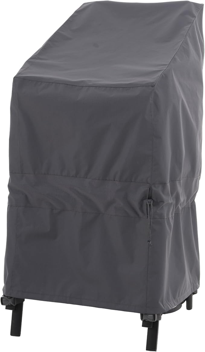 Stackable Patio Chair Cover, Heavy Duty, Wind Resistant and Waterproof Outdoor Lawn Chair Covers, 28W x 36D x 45H, (4-6 Stacked Chairs), Grey,1-Pack