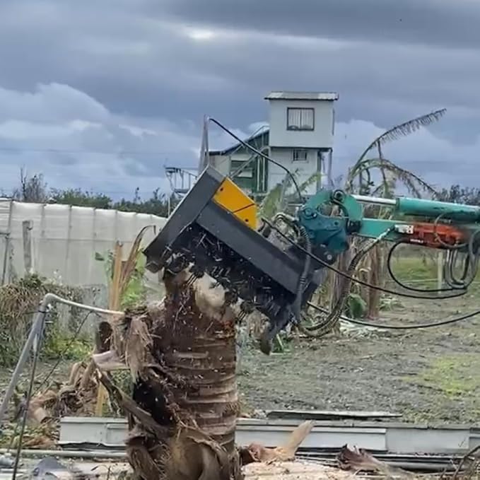 1 Ton Mini Excavator B&S Engine with Excavator Flail Mower Attachments for Garden,Road Cutting Weeds, Branch Shredding,Pioneering Land(W Mower+excavator)