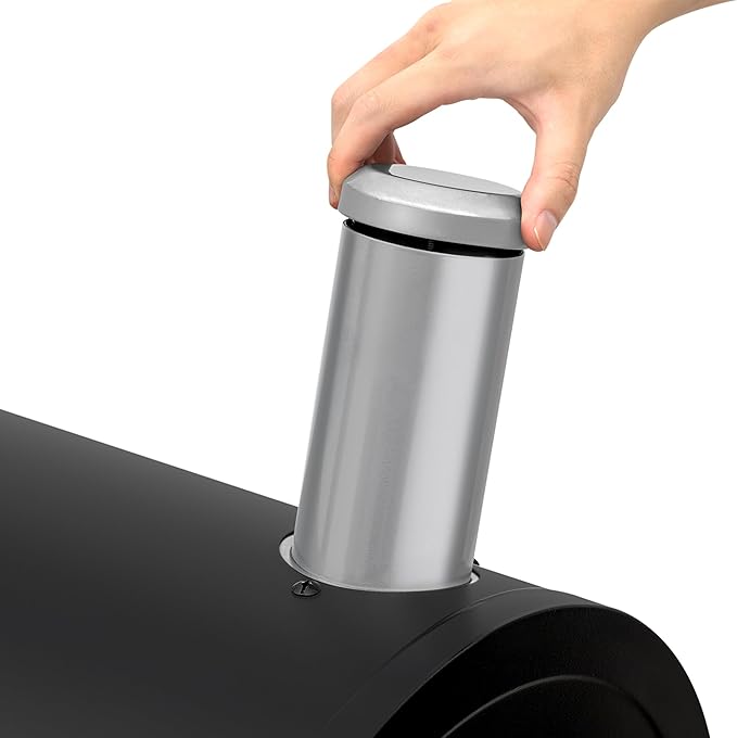 Royal Gourmet CC1830M 30 Inch Barrel Charcoal Grill with Offset Smoker & Warming Rack, Outdoor BBQ Grill with 811 Sq. In. Grilling Space for Backyard, Patio and Parties, Black