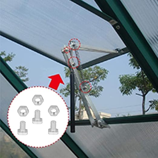 Zerodis 50pcs M6X12 Aluminium Greenhouse Bolts+Nuts Accessory Set for Greenhouse Assembly and Maintenance