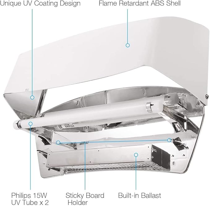 Faicuk WS130 Wall Sconce Fly Light Trap for Capturing Flies, Moths, Gnats, Mosquitos and Other Flying Insects, Ideal for Warehouses, Schools, Hospitals, Restaurants, Commercial Kitchen