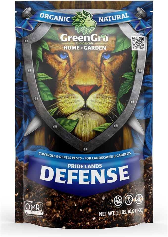 Pride Lands Defense - Organic Pest Control for Indoor & Outdoor Plants/Insect Repellent/Eliminate Mites, Gnats, Thrips, & Aphids/Safe for Pets & Children/Vegetable & Flowering Gardens, 2lb