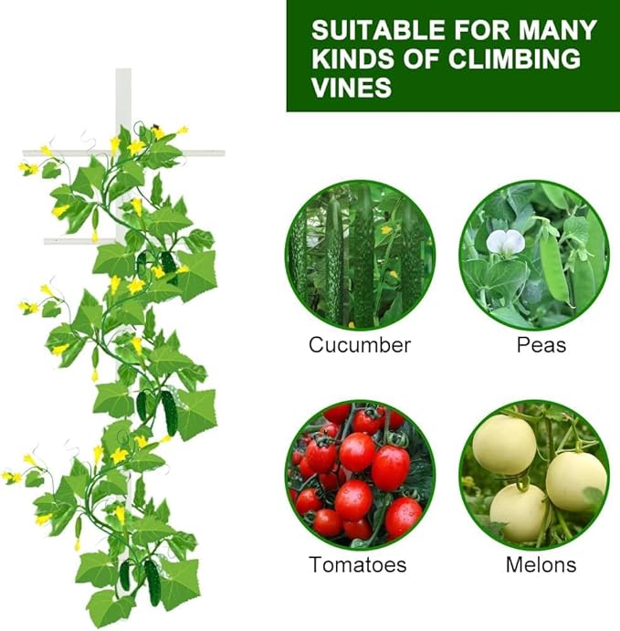 Agfabric 2pack 7ft T-Type Garden Trellis for Climbing Plants Outdoor, Fiberglass Tower Trellis-Plant Support Trellis Perfect for Berries, Tomatoes, Cucumbers to Climb