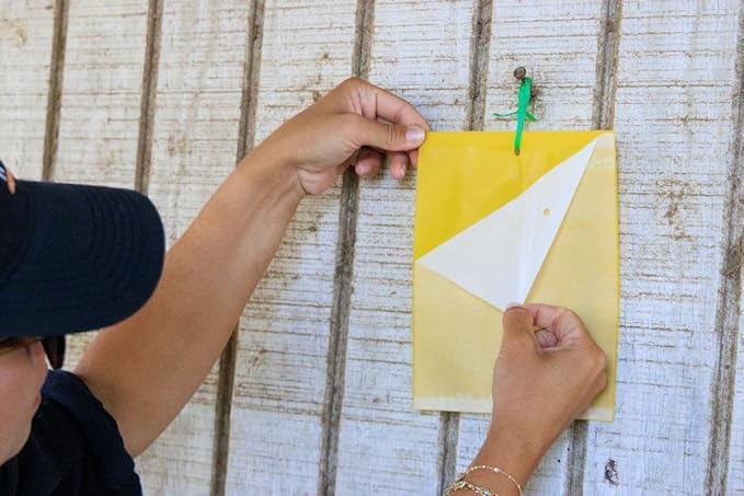 30Pcs Dual-Sided Yellow Sticky Traps for Plant Gnats - Waterproof Fly Paper Outdoor Indoor for Fungus Gnat Trap, Fly Tape Outdoor for Whiteflies, Aphids, Leafminers, Fruit Sticky Traps