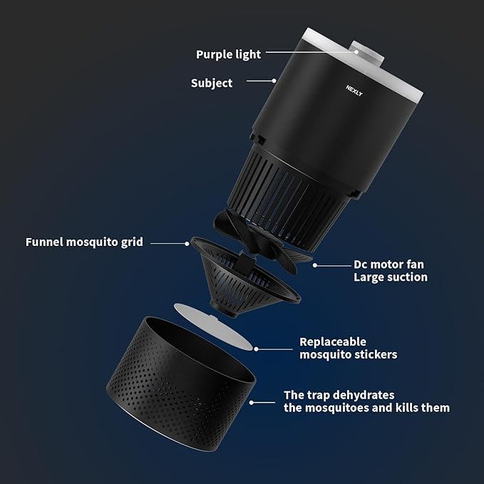 NEXLY MK029 Bug Zapper Trap Indoor Mosquito Zapper Mosquito Killer Fly Traps Flying Insects Zappers Indoor Home UVA Zapper for Bedroom, Livingroom,Studyroom