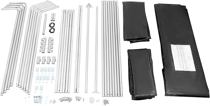 8x8x8 FT Outdoor Storage Shelter Carport, Portable Storage Tent with Roll-up Door, Waterproof Outdoor Carport for Bike, Lawn Mower, ATV Storage (Black)