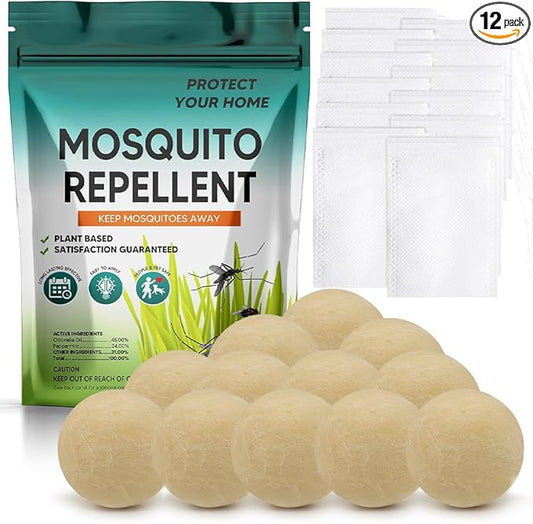 Mosquito Repellent Outdoor Patio, Mosquito Repellent Indoors, Mosquito Away Deterrent for Backyard, Camping, Travel, Outdoor 12-Packs