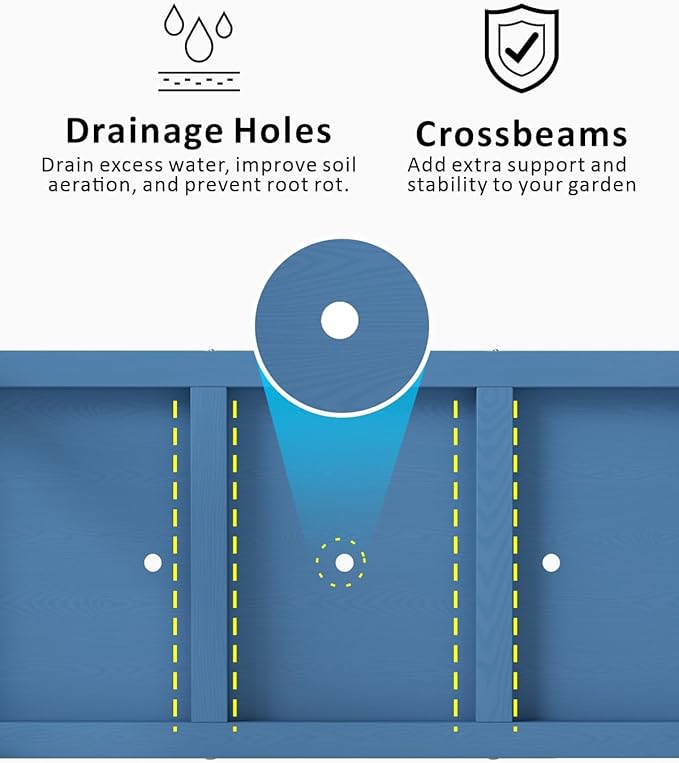 Raised Garden Beds Outdoor with Legs,Outdoor Planter Box，Non-Cracking,Rust Resistantand Rot-Resistant for Vegetable Garden for Backyard, Patio, Balcony Outdoors/Indoors, Navy