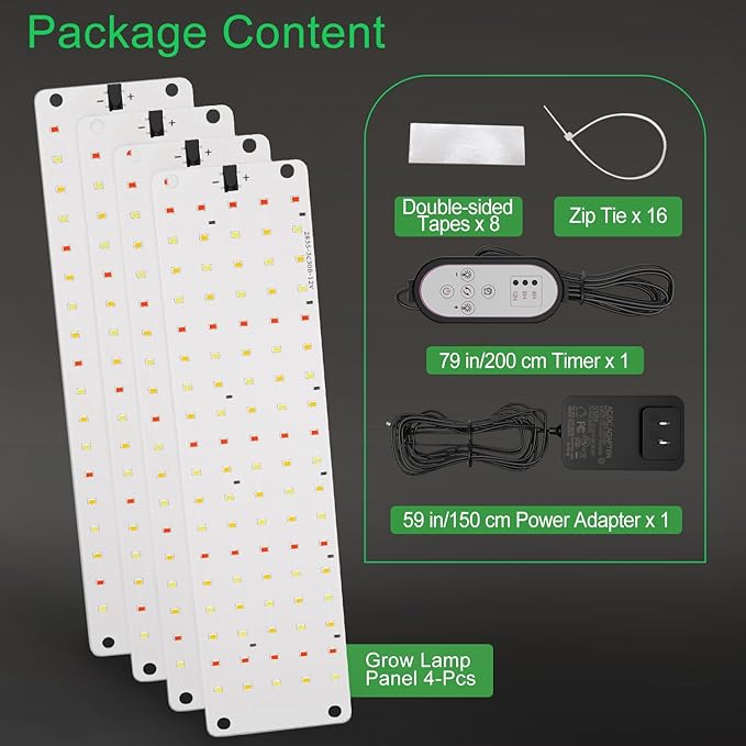 TONYFUL Grow Lights for Indoor Plants, 40W LEDs Plant Lights for Indoor Growing, 360 LEDs Full Spectrum Grow Lights for Seed Starting, Led Grow Light with 3/9/12H Timer,10 Dimmable Levels (4pcs)