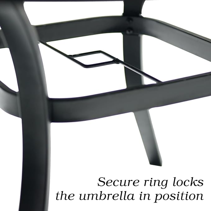 5-Piece Outdoor Dining Set, 48'' Round Table with 4 Swivel Chairs All Weather Furniture Set - Brown Style2