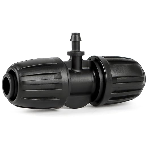 12 Pcs Barbed Tee 1/2 Inch To 1/4 Inch Irrigation Tubing Fittings, 1/2 Inch(1/2" ID x 0.65" OD) To 1/4 Inch Irrigation Adapter 16mm Hose Locked T Reducer To 1/4" Water Line Connection