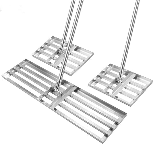 Lawn Leveling Rake(3 Packs) Yard Leveling Rake Suit,Heavy Duty Effort Saving Lawn Level Tool,36"x10"x75" Heavy-Duty All Stainless Steel Lawn Leveler（1 Pack,15"x10"x 50"Lawn Leveler Tool（2Packs）