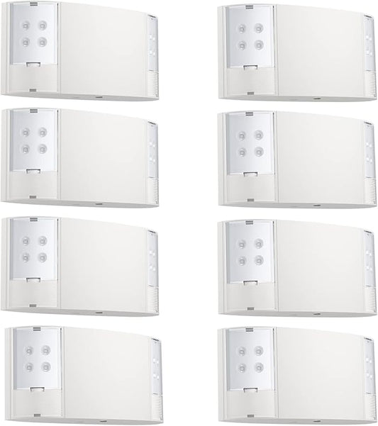 Spectsun 8 Pack LED Emergency Lights with Battery Backup - Two Square Head White Commercial Emergency Exit Light Fixtures - UL Listed - AC 120/277V - Hardwired for Business/Home