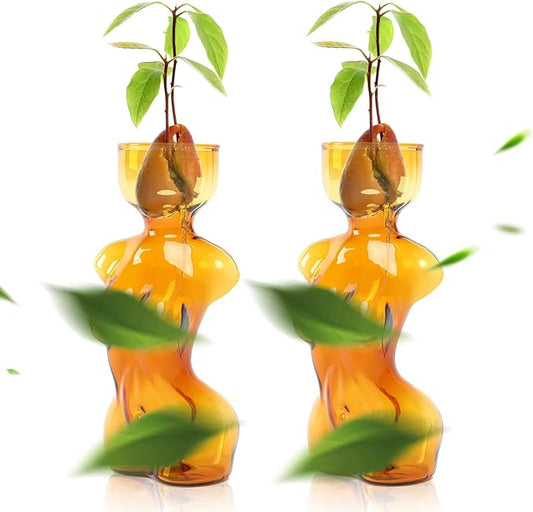Propagation Vases for Plants Plant Propagation Jars Unique Body Avocado Vase Glass Planter Perfect for Seed Starting Water Rooting and Home Decor Gift for Father