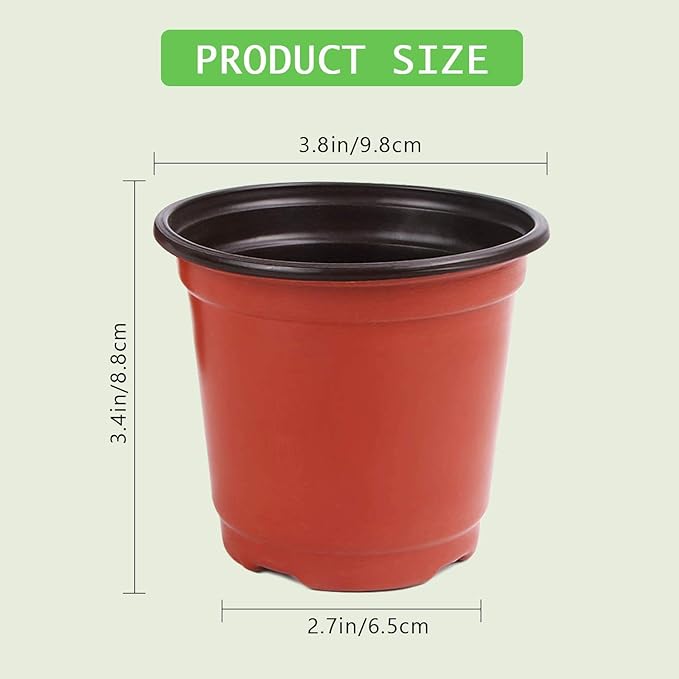Augshy Plant Pots,40 Pcs 4" Plastic Plant Nursery Seed Starting Pots Nursery Pots for Succulent Seedling Cutting Transplanting