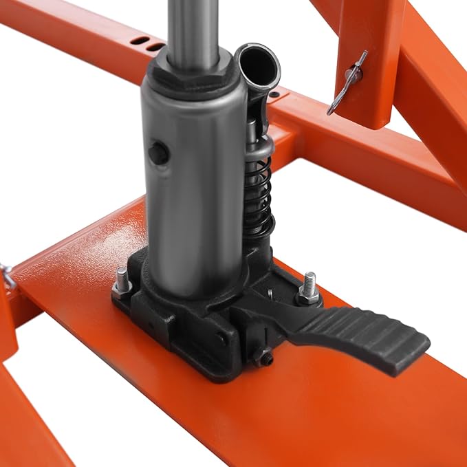 Lawn Mower Lift, 500Lbs Lawn Mower Lift Carbon Steel Hydraulic Lift Jack Lawnmower Lift Tool Adjustable Lawnmower Lifts w/Hydraulic Foot Pedal for Garden Tractors All-Terrain Maintenance and Repair