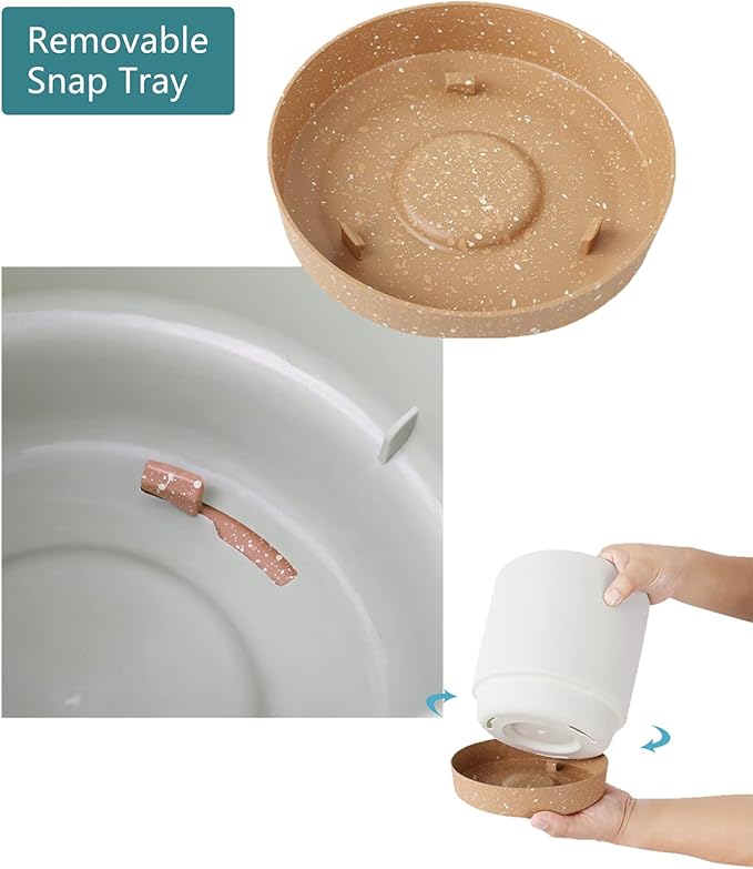 kubvici Plant Pots for Indoor Plants, 2 Pack 12 Inch Pots for Plants, Lightweight Large White Planters for Indoor Plants Outdoor Plants, Big Plastic Plant Pot Flower Pot with Drainage (12” White)