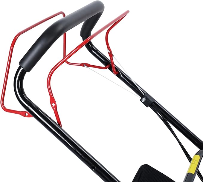 Self Propelled Gas Lawn Mower,20 Inch Lawn Machine Adjustable Length 141cc Gas Engine Mower Ergonomic Handle 2850rpm Walk Behind Mower with 50L Grass Tank High Rear Wheel for Lawn Care Red