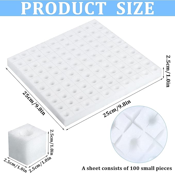 XIDAJIE 600 Pcs Hydroponic Sponges Planting Gardening Tool Soilless Cultivation Seedling Sponges Cultivation Sponge Greenhouse for Small Bud Growth & Grow Seedlings