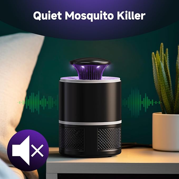 Fruit Fly Traps for Indoors, 2 in 1 Fruit Fly Trap for Home, Gnat Traps for House Indoor Bug Zapper Flying Insect Trap for Plants Moths Mosquitoes (Black)