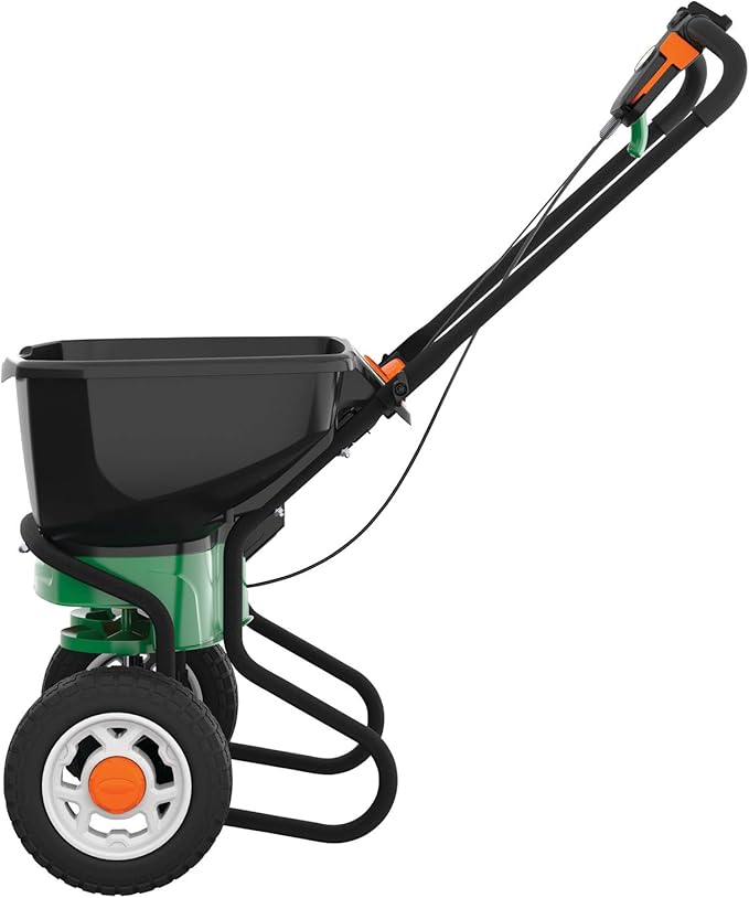 Scotts Elite Spreader for Grass Seed, Weed and Feed, Fertilizer, Salt and Ice Melt, Durable Push Spreader Holds up to 20,000 sq. ft Product