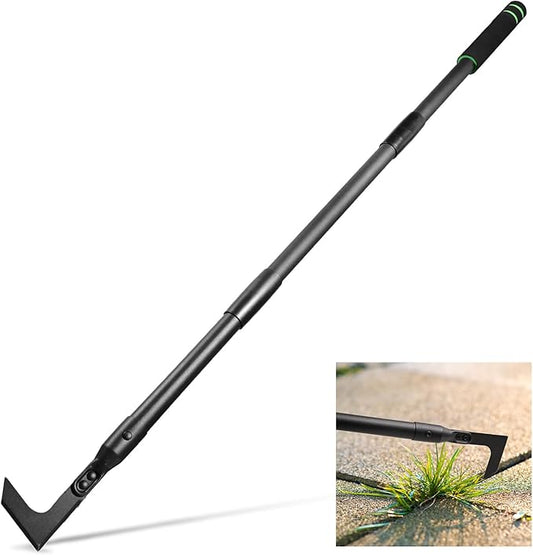 Crack Weeder 43.7" Long Handle Manual Crevice Weeding Tool Weed Puller Tool Durable Weed Remover for Sidewalks, Pavers, Deck Boards, Narrow Wall Gaps