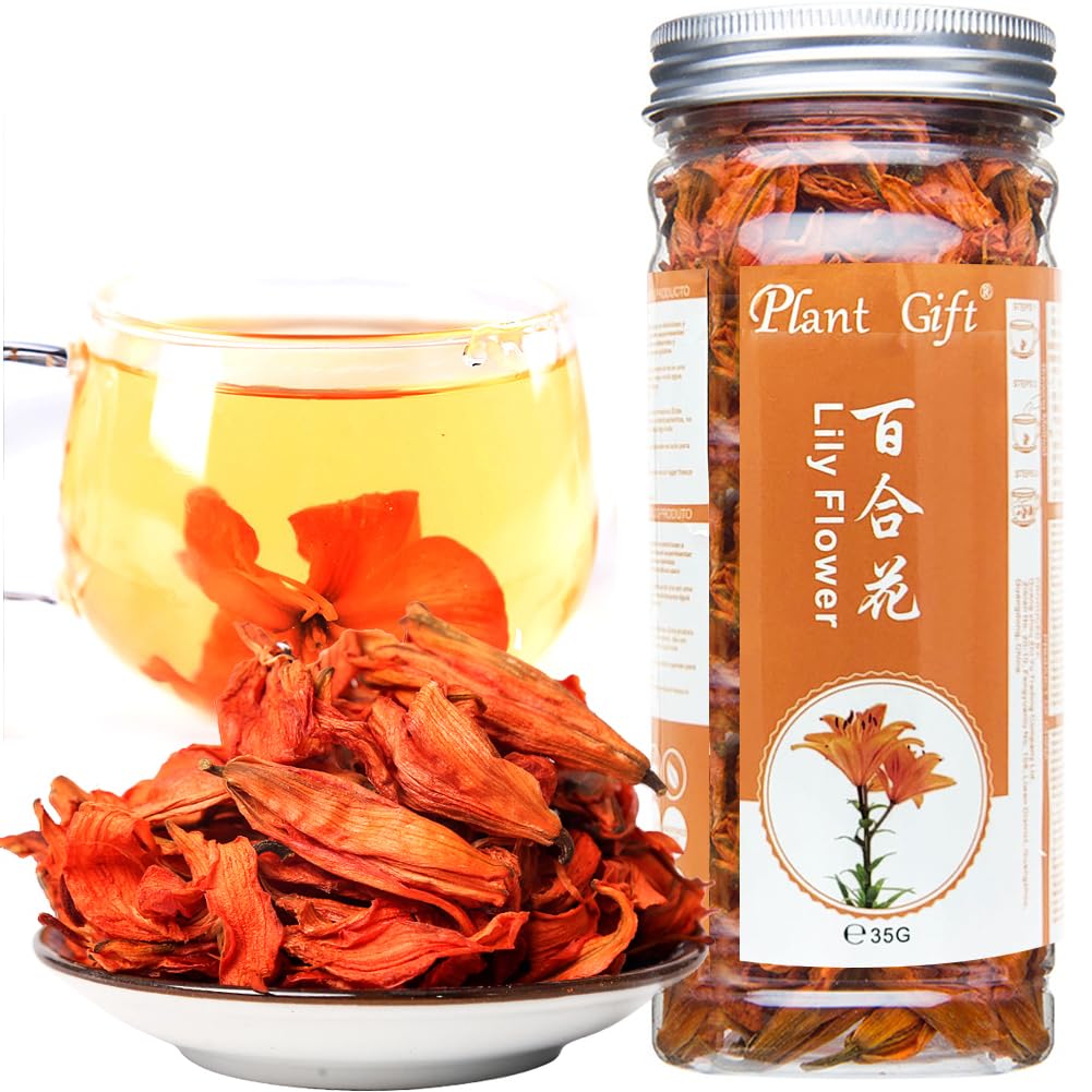Plant Gift 100% Pure Natural Lily Tea, Premium Lilies, Dried Health Lily Flower Tea 35g