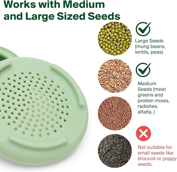 Food Huggers Sprout Huggers | Silicone Sprouting Lids | Fits Any Jar | No Rust, No Mess | Sprouting Mason Jar Kit | Grow Sprouts Indoors| Urban Garden | Easy Germination Broccoli Alfalfa Bean Sprouts