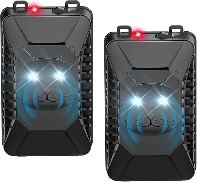 Ultrasonic Rodent Repellent, 2 Pack Plug-in Mouse Rat Pest Bat Squirrels Skunks Repellent for Car with Battery Powered Under Hood, Keep Mice Out of Cars Engines, Indoor, Outdoor, Garage, Hoom