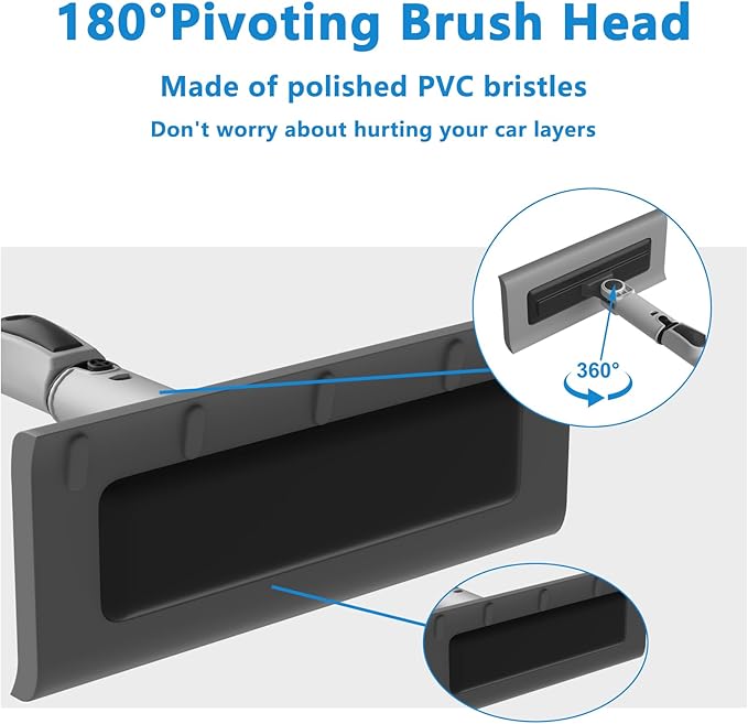 47.3" Ice Scrapers for Car Windshield, 2 in 1 Ice Scraper and Snow Brush with Comfortable Foam Grip, Adjustable Length Settings, Snow Removal Tool for Car, Truck, SUV, Winter car Accessories