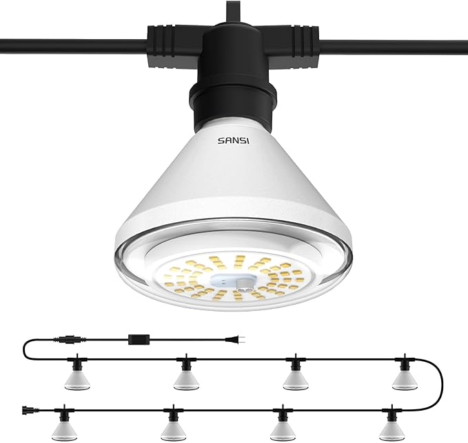 SANSI 192W String LED Grow Light, 1500W Equiv. Full Spectrum 4000K Daylight Plant Light, 120° Wide Beam Angle IP54 Waterproof High PPFD LED Lamp Outdoor for Greenhouse