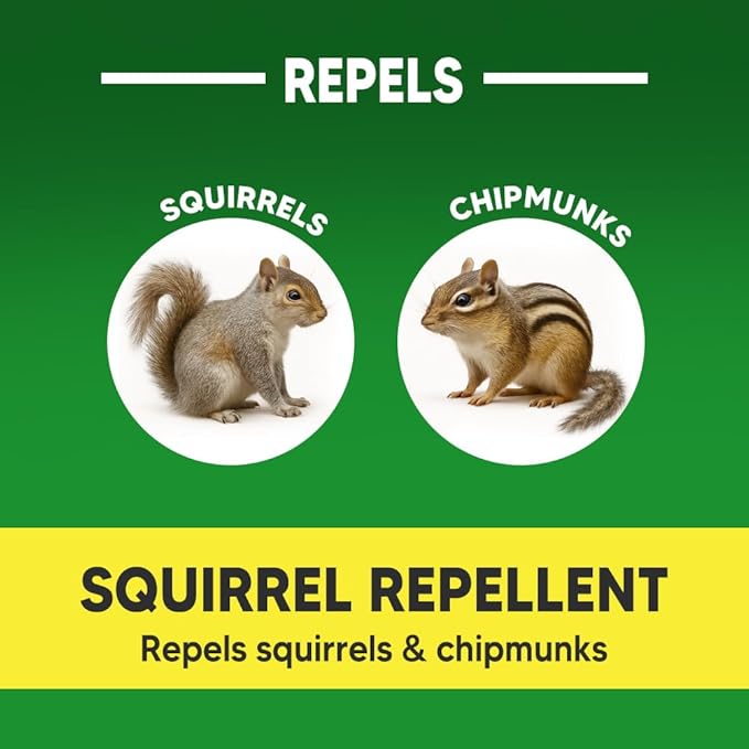 Squirrel Repellent Outdoor, Chipmunk Repellent for Attic/Garden/Bird Feeder/Yard/Car, Squirrels Deterrent, Keep Chipmunks Away, Safe Around People, Pets & Plants-8P