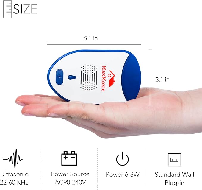 Ultrasonic Pest Repeller Humane Mice Control Electronic Insect Repellent Reject Rodent Bed Bug Spider Rat Defender Home Animal Plug in 2 Pack