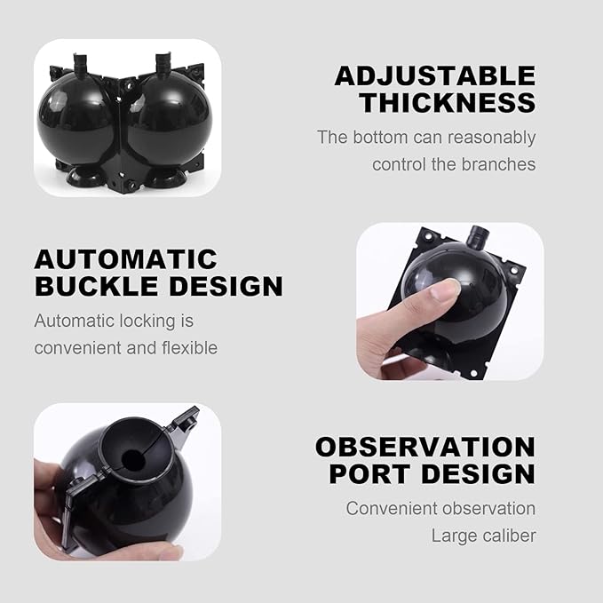 UOIENRT 10 PCS Air Layering Propagation Kit, Reusable Half Transparent Grafting Ball with Zip Ties, Tree Root Growing Box Plant Rooting Grafting Box for Fast Propagation Plants (Large)