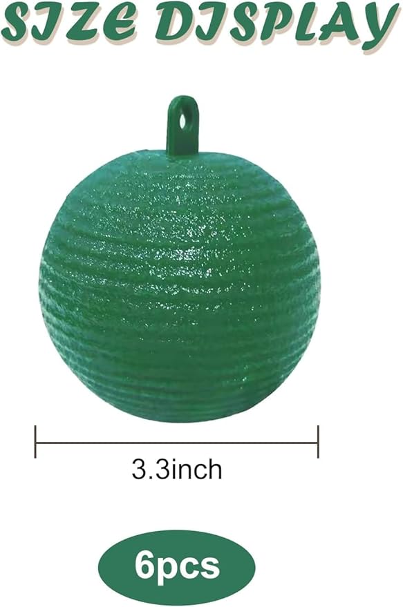 Fruit Fly Traps Ball Fly Trap Indoor, 6 PCS Hanging Bugs Sticky Ball Fly Trap Outdoor, Gnat Trap Ball for Indoor Outdoor House Kitchen Plants Trees (6PCS, Green)