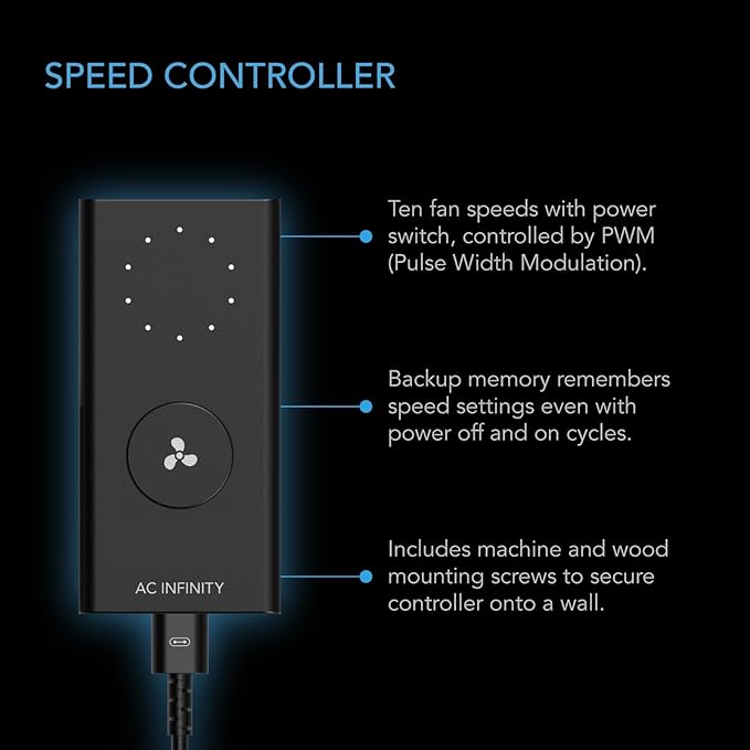 AC Infinity Air Filtration Kit 8”, CLOUDLINE LITE Inline Fan and Carbon Filter Combo, Cooling and Ventilation System for Grow Tents, Hydroponics, Indoor Gardening
