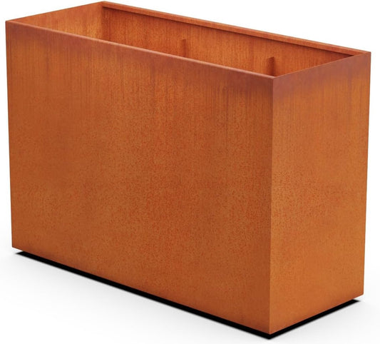 Extra Large Corten Steel Planter, 60x24x42 Inch | Large Rectangular Planters for Outdoor Plants & Privacy Screens | Heavy Duty Metal Planter Box, Made in USA