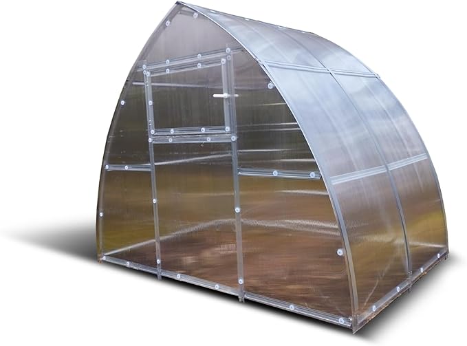 Classic Arch Polycarbonate Greenhouse Kit – 0.23" Twin-Wall Panels, Heavy-Duty Galvanized Steel Frame, Weather-Resistant, Expandable Outdoor Garden House for All Seasons (Clear, 3 x 4 m (12 m2))