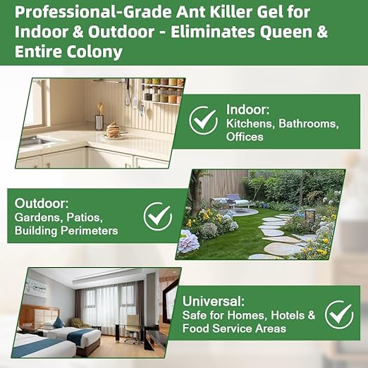 64 PCS Ant Killer Gel Bait Stations, Extra Strengthen Ant Bait Traps, Long-Lasting Effective Pest Gel for Carpenter Ants and Other Common Household Ants, No Mess Easy Use, Safe for Pets and Kids
