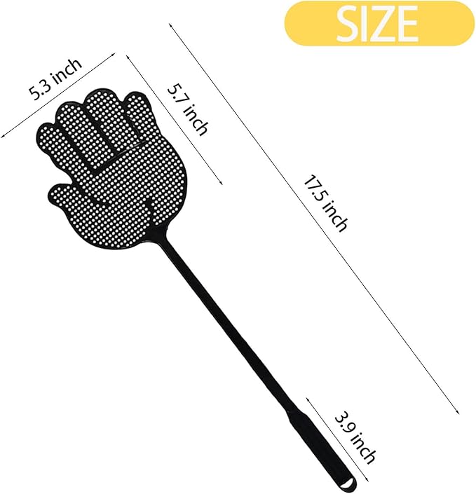 Fly Swatter Heavy Duty for Indoors – Hand-Shaped Flyswatter with Non-Slip Grip, Flexible 6-Pack Bug Swatters for Kitchen, Patio & Living Room