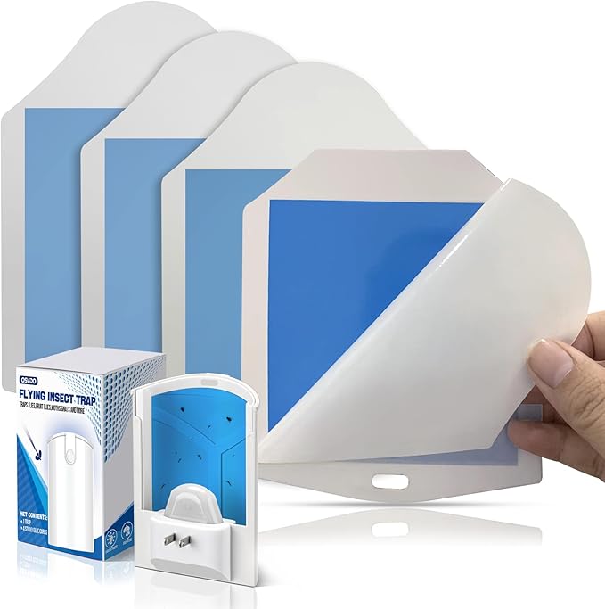 Trap Refills, Flying Insect Trap Refill Kit NO Device - 4 Pcs Glue Cards, Each Glue Card Lasts up to 65-Day or Until Full Flying Insect Trap (4 x Refills)