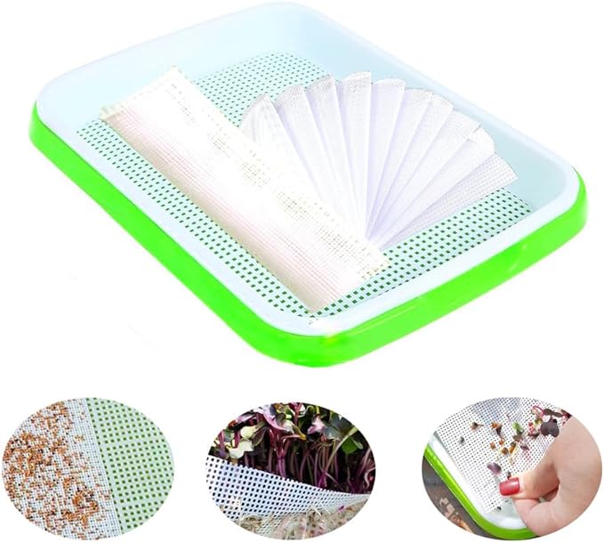 16pcs Germinating Growing Sheets,Hydroponic Growing Silicone Mats. Fit for Plant Germination Tray and Mesh Sprouting Trays,Trays NOT Included (8.26 * 78")