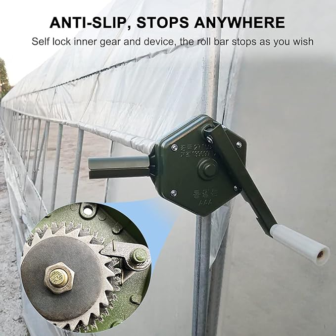 UYGALAXY 2PCS Greenhouse Sidewall Manual Film Roll up Hand Crank Winch for Greenhouse Ventilation ﻿Agricultural