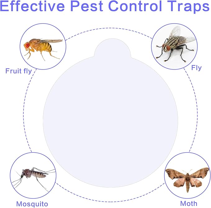 Qualirey 144 Sheets Refill Glue Boards Mosquito Trap Indoor Flea Trap Refills Fly Glue Boards Discs Indoor Insect Trap 4.33 Inch Fits Most Models Indoor Mosquito Killer Lamp