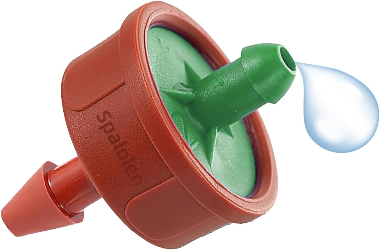 60PCS 0.25 GPH Pressure Compensating Drip Irrigation Spot Watering Drippers/Emitters, Self-Cleaning Constant Flow Drip Irrigation Emitters Heads Irrigation Drippers Parts for Drip Irrigation System