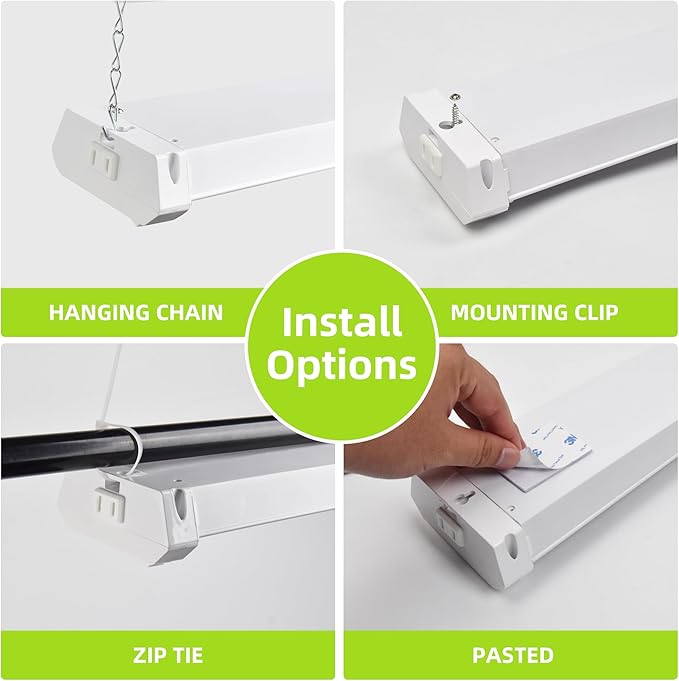 Hlite 4 Pack 16inch Adjustable Full Spectrum Plant Growing Lamps- Linkable Grow Lights for Indoor Plants Plug and Hanging Design with On/Off Switch Hanging Grow Light from Seedling to Flowering,White