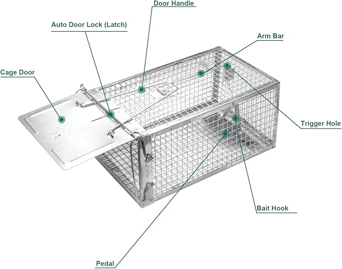 SZHLUX Rat Trap,Mouse Traps Work for Indoor and Outdoor,Small Rodent Animal-Mice Voles Hamsters Cage,Catch and Release(Small), Silver (SZ-SL2614X)